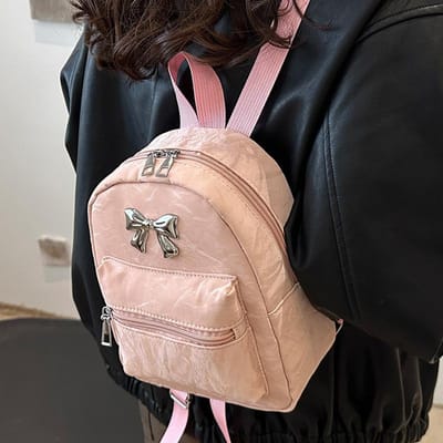 Strik Rugzak voor Dames Niche Stijl Casual en Modieus Koreaanse Meisje Bucket Schooltas Lichtgewicht Kleine Reisrugzak