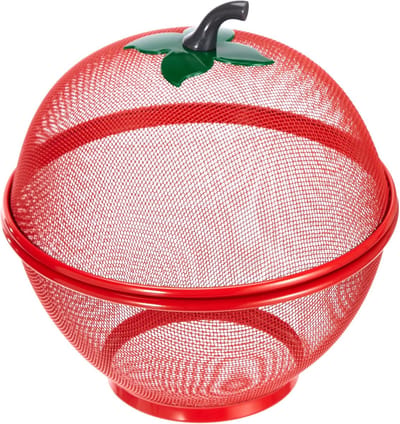 Famanu - Design fruitmand in appelvorm, metalen decoratiemand voor keuken of eettafel