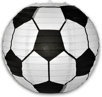 LUQ - Voetbal - Lampion - Sint Maarten - Lampionstokje - Zonder - Lichtje - Treklampion - Papier - Kind - Wit - Versiering - 1 Stuk