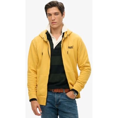 Superdry - Essential Logo Washed hoodie met rits - Heren - Hoodies