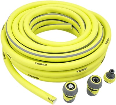SnelShoppen - Tuinslang 15 meter 5/8 inch dik - Flexibel PVC met Polyesterversterking - Uv-bestendig - Algenbescherming - 3-laags - Inclusief Accessoi