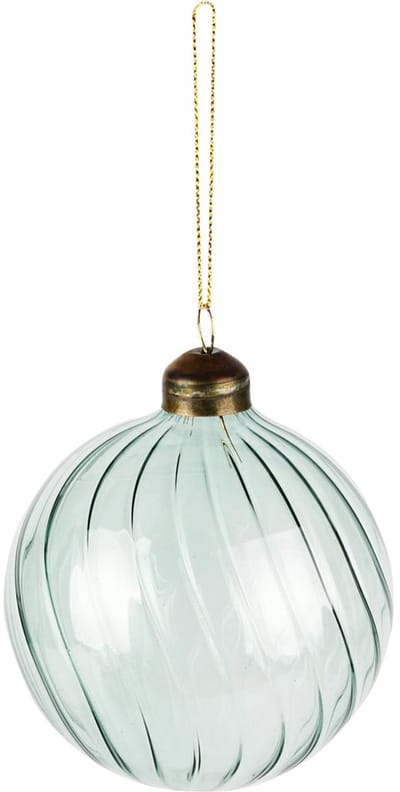 Dekoratief | Hanger kerstbal, groen, glas, 8x8x9cm | A255494