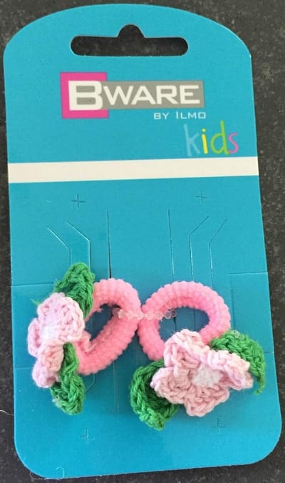 Bware! Gehaakte Bloemetjes Elastiekjes Roze