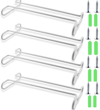 Cosensi - Wandmontage wijn glas houders - Ruimtebesparend - Metalen rek voor 4 glazen - Wijn opslag - Makkelijk te installeren - Geschikt voor keuken