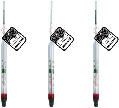 Aqua-Loui® - Zoutmeter & Aquarium Thermometer - 3 Stuks - Analoge Zoutdobber - Meet Zoutgehalte & Temperatuur - 0-40°C – 20 cm - Geschikt voor Zeeaquarium, Quarantainebak & Kweekbak