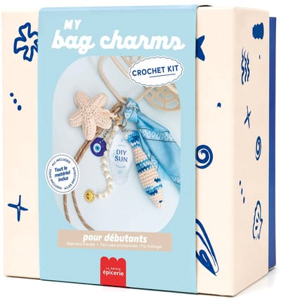 La Petite Epicerie Kit DIY Crochet - My Bag Charms / Mijn Tasbedels - VITAMINE SEA tasbedels om te haken | Creatieve | Hobbyset | kinderen en volwassenen | beginnersvriendelijk