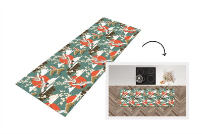 Keukenloper 150x50 cm - Keukenmat vinyl Kraanvogel - Sakura - Zon - Patronen - Keukenmatten loper - Keuken vloerkleed tapijt