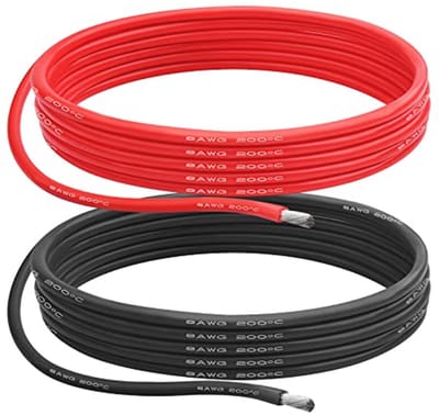 Flexibele 8 AWG Elektrische Draad 5 m - 2.5 m Zwart en 2.5 m Rood voor Arduino-projecten en RC-auto's