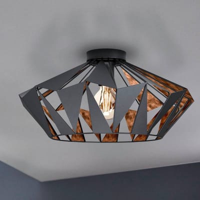 EGLO Carlton 6 Plafondlamp - E27 - Ø 47 cm - Zwart/Koper
