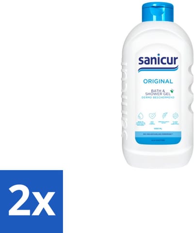 2 x Sanicur – Bad & Douchegel – Original – 1000 ml - Bad En Douche Gel - Huidverzorging - Vochtregulerend - PH-huidneutraal - Huidbeschermend