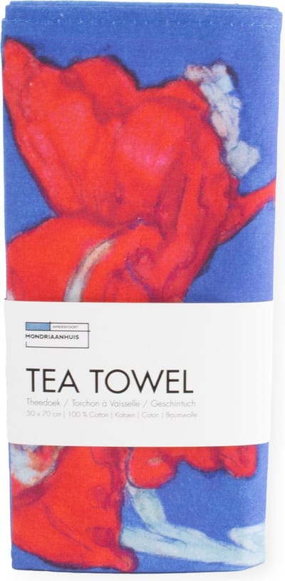 Lanzfeld Theedoek - Piet Mondriaan - Amaryllis - 50x70 cm - 100% Katoen - Kunst