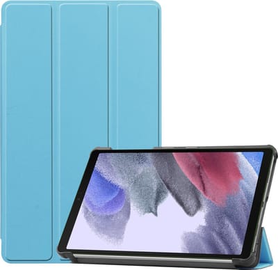 Hoesje - Geschikt voor Samsung Galaxy Tab A7 Lite - Dun & Stevig - Hardcover Book Case - Trifold Bookcase Hoes - Hard Cover - Tablethoes - Lichtblauw