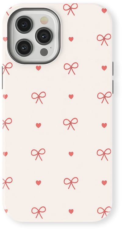 Tough Hoesje met Hartjes geschikt voor iPhone 12 Pro | Little Love Tough Case Geschikt voor Mag | Hartjes Print Backcover geschikt voor iPhone 12 Pro Sweet Bows