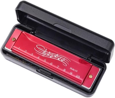 Mondharmonica Kinderen - Muziek Speelgoed - Muziek Leren - 10 Gaten Diatonisch - 12 x 47 cm - Rood