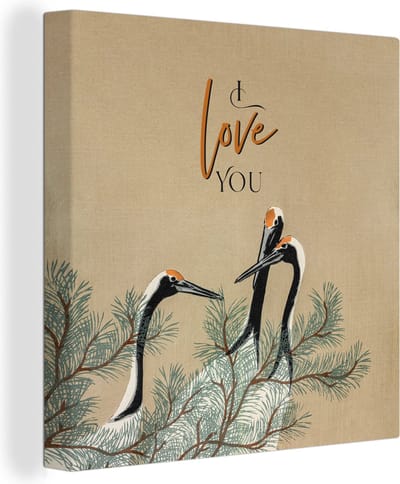Canvas Schilderij I love you - Quotes - Spreuken - Liefde - 20x20 cm - Wanddecoratie
