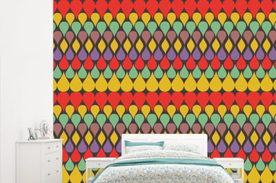 Behang - Fotobehang Vintage - Retro - Kleuren - Patronen - Breedte 315 cm x hoogte 260 cm