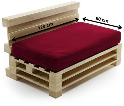 Bananair - Palletkussen - afneembare hoes - Waterbestendig Zitkussen - Tuinkussen voor Palletbank - 120x80 cm - Rood