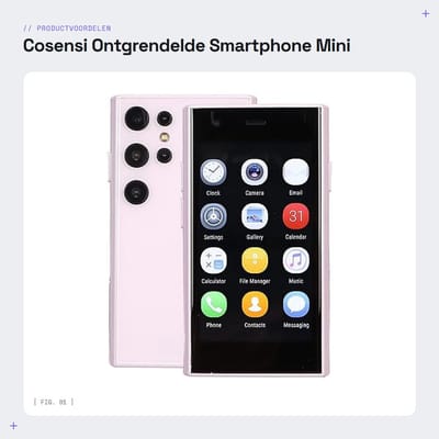 Dailygoods - Ontgrendelde Smartphone - Mini Mobiele Telefoon - Ultradun en Compact - 3 Inch - Draagbaar en Handig - Geschikt voor Dagelijks Gebruik -...