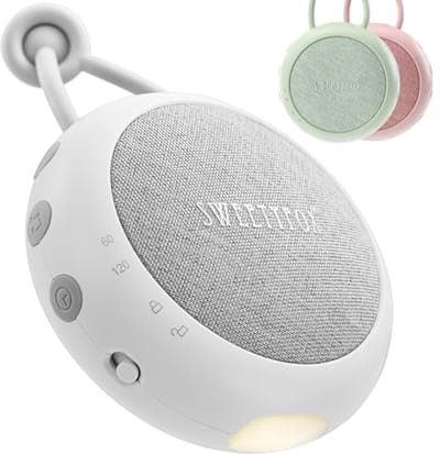 Baby Witte Ruismachine met Nachtlampje en Slaapliedjes - 15 Geluiden, USB Oplaadbaar