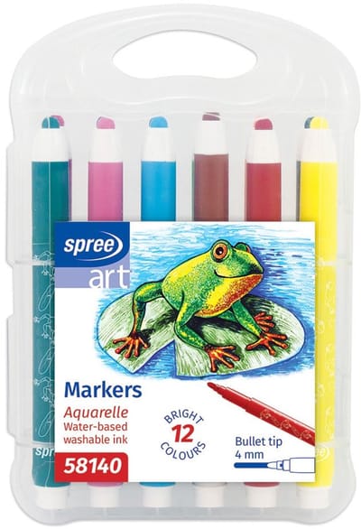 Harlekijn stiften set 12 kleuren - creatieve markers voor kinderen.