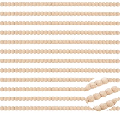 Dailygoods- Sierlijst Decoratief - 12 Stuks - Parelhout - 39,6 x 1,4 cm - Interieurdecoratie - Voor Wandkasten/Ramen/Deuren - Decoratielijst