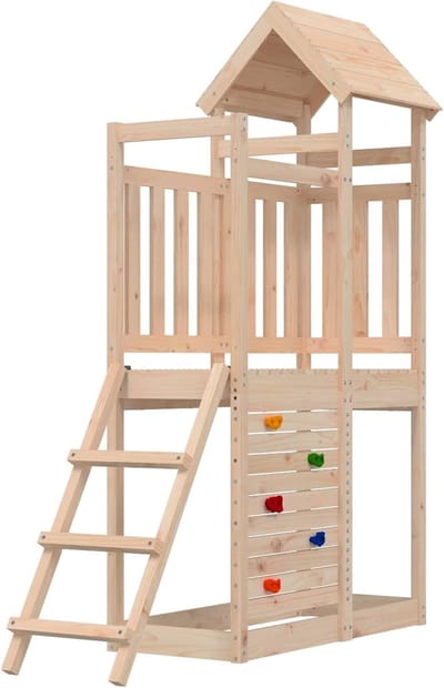 Speeltoren Buiten - Avontuurlijke Toren - Kinderen Spelen - Massief Grenenhout - 110x52x214 cm - Bruin