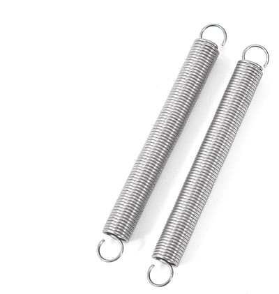 Trekveer, 45 mm, spanveren met haken, veren van roestvrij staal, draaddiameter 0,5 mm, buitendiameter 5 mm, kracht 0,43 kg, 20 stuks