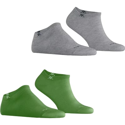 Burlington Everyday 2-Pack kort eenkleurig katoen multipack sneakersokken enkelsokken heren groen - maat 40-46