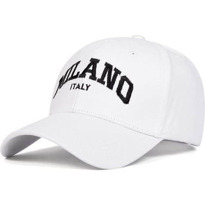 Unisex Milano Letter Borduur Baseball Caps Lente Herfst Buiten Verstelbaar Casual Hoeden Zonbescherming Hoed Sport Cap black
