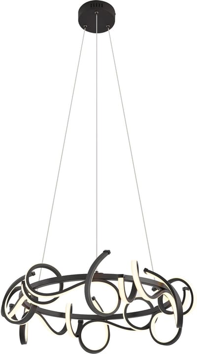 QAZQA krisscross - Moderne Dimbare LED Hanglamp met Dimmer voor boven de eettafel | in eetkamer - 1 lichts - Ø 63 cm - Zwart - Woonkamer