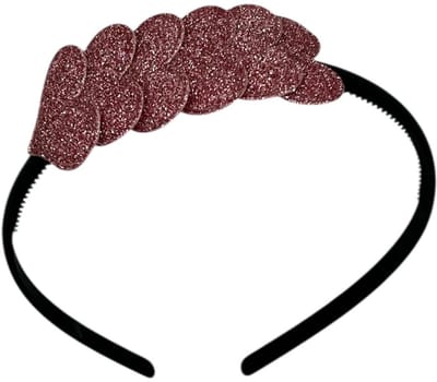 Diadeem met hartjes - kerstcollectie - glitters - hart - roze - zwarte diadeem