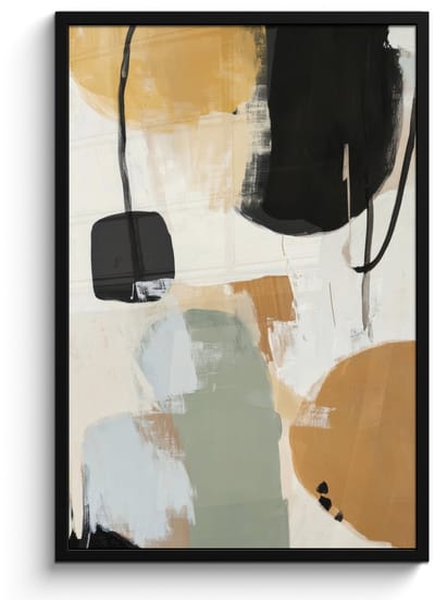 Poster in lijst - Fotolijst 60x90 cm - Posters - Paint - Abstract - Kleuren - Posterlijst zwart - Decoratie - Wanddecoratie woonkamer - Muurdecoratie slaapkamer