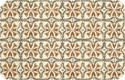 Badmat 80x50 cm - Antislip - Siertegel - Patroon - Bruin - Badmatten voor badkamer - Badkamermat - Douchemat - Badkamer mat
