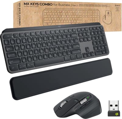 Logitech MX Keys combo for Business Gen 2 toetsenbord Inclusief muis RF-draadloos + Bluetooth AZERTY Frans Grafiet