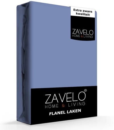 Zavelo Flanel Laken Denim Blauw-Lits-jumeaux (240x300 cm)