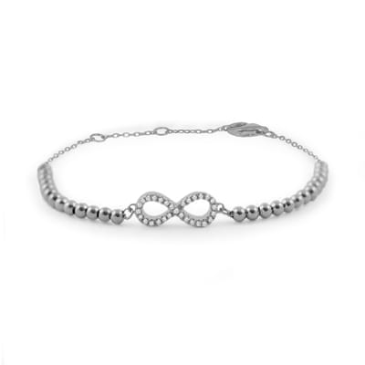 Luxenter 925 Sterling zilveren armband met gerhodineerde briljant zirkonia - Munthir