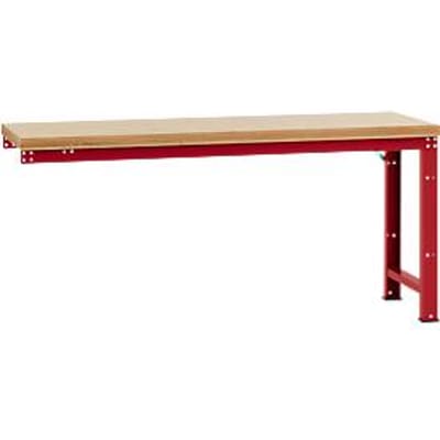 Manuflex aanbouw-werkbank Profi standaard, tafelblad multiplex, 2000 x 700 mm, robijnrood