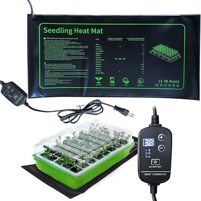 YOR® Warmtemat Planten - Waterdicht – Kweekmat 20 watt – Kweekmat Verwarmingsmat - Kweken - Propagator – Mogelijk Voor Terrarium - Zwart - 53cm x 25cm x 3cm; 450 g