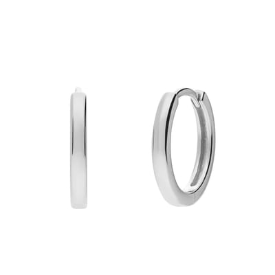 Lucardi Dames Zilveren oorringen met zirkonia 15mm voor dames - Oorbellen - 925 Zilver - Zilverkleurig