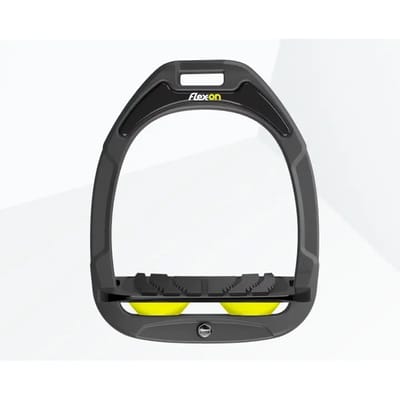 Verstelbare grip stijgbeugels antraciet/zwart/geel Flex-On Green Composite