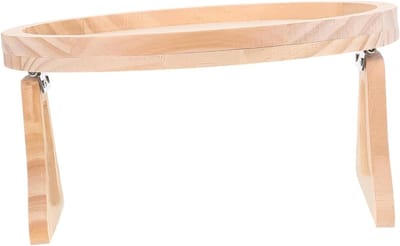 Bamboe bijzettafel - Dienblad bank Tafelclip - Opbergen drankjes - Massief houten constructie - 25x25x12.5cm - Khaki