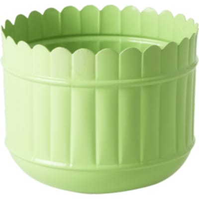 Rice metalen bloempot, formaat 12 x 14 cm., kleur groen
