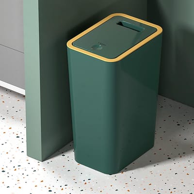 Unyqoos® Compacte en geurdichte afvalemmer met pop-up deksel voor diverse ruimtes