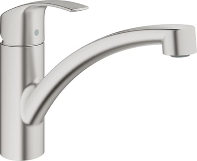 GROHE Eurosmart Keukenkraan - lage uitloop - 140º draaibaar - 1 straalstand - RVS (supersteel) - 33281DC2