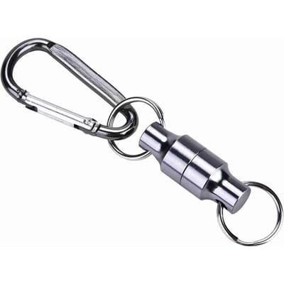 Boucle Magnétique Pêche à la Mouche Clip Magnétique de Libération de Filet Support de Suspension Clip de Lanyard(Célibataire, Argent)