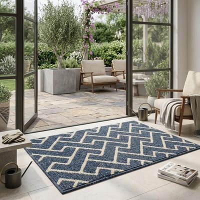 Maison Elara Schoonloopmat 60x90 cm - Antislip, Waterabsorberend, Machinewasbaar - Voor Binnengebruik en Buitengebruik - Blauw