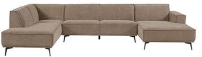 Tower Living - Leeds U-bank: chaise R + ottoman L city - grijs