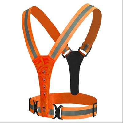 New Age Devi - Ga voor veiligheid - Hardloopvest met LED-verlichting - Perfect voor fietsen, hardlopen en wandelen - Oranje