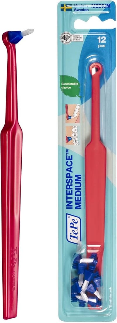 Interdentale Borstel - Precisie Reiniger - Moeilijk Bereikbaar - Verwisselbare Punten - Medium - Blauw