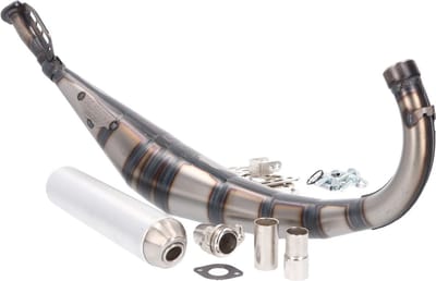 Uitlaat Yasuni R2 Max aluminium onderlangs Derbi en Minarelli AM6 50cc 2 Takt